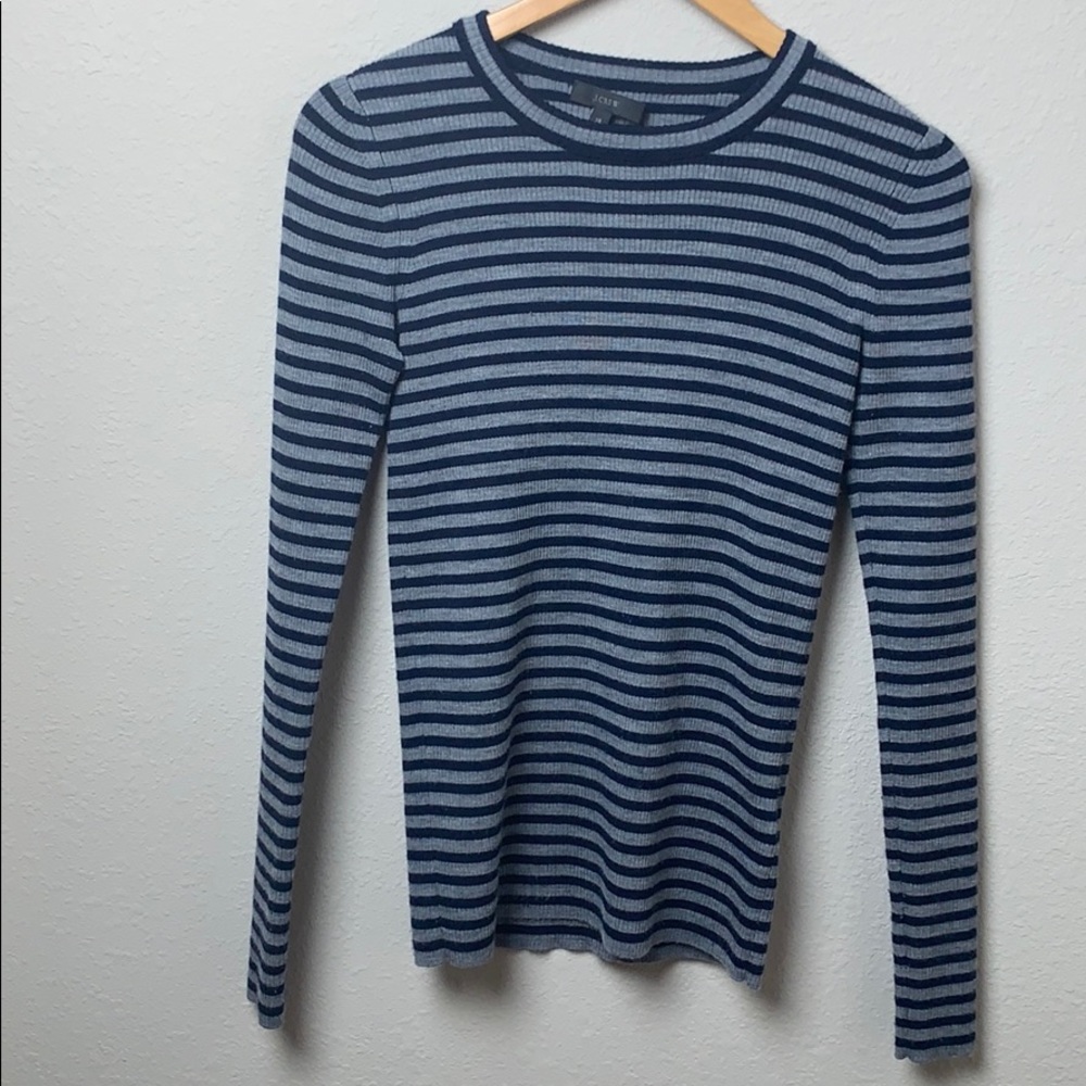 J Crew wool striped sweater.